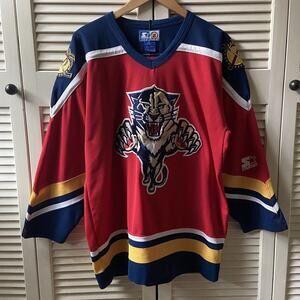 Vintage 90’s Starter Florida Panthers NHL Hockey Jersey Red Men's Size M